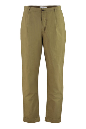 Cotton trousers with pleats-0